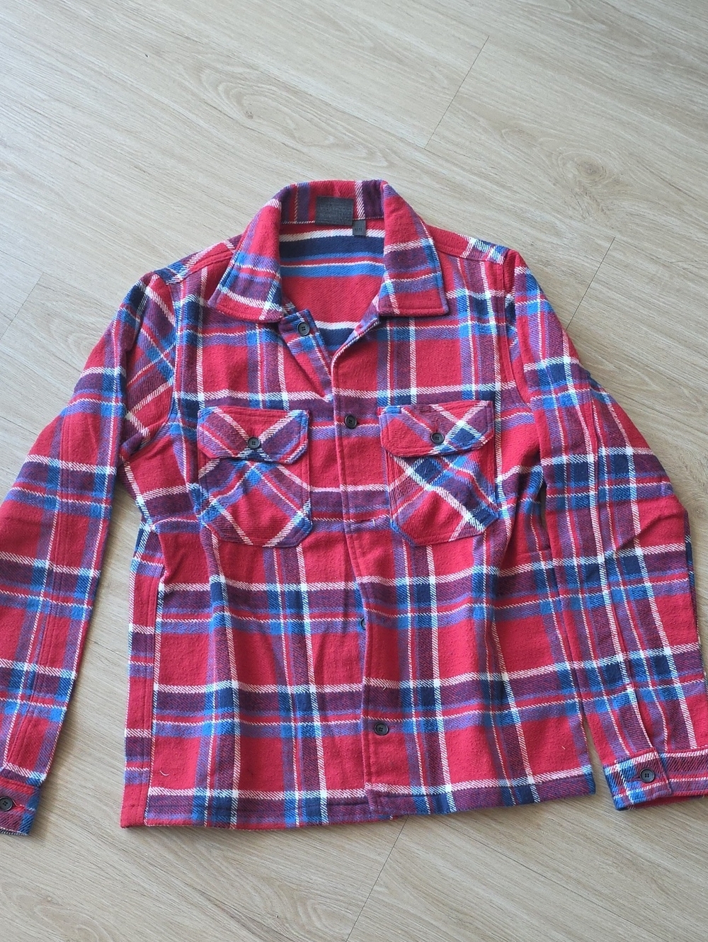 Naked & Famous Denim Red Plaid Work Shirt